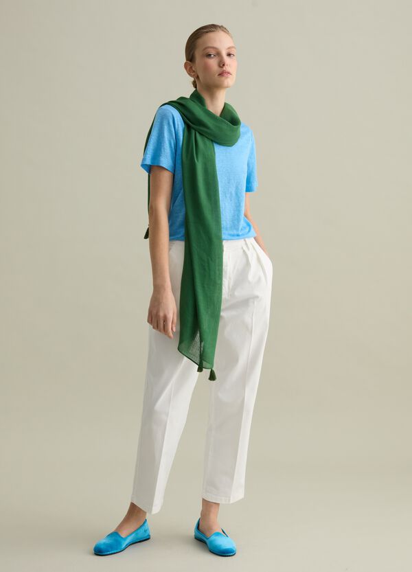 Ovs T-shirt a maniche corte in lino azzurro