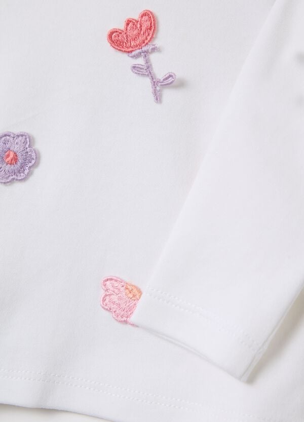 Ovs T-shirt A Maniche Lunghe Con Fiori Crochet