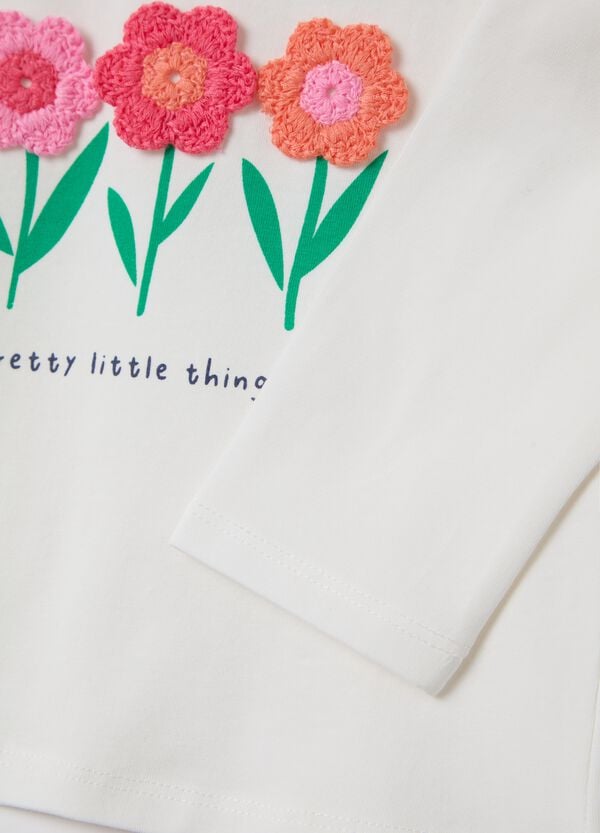 Ovs T-shirt A Maniche Lunghe Con Fiori Crochet