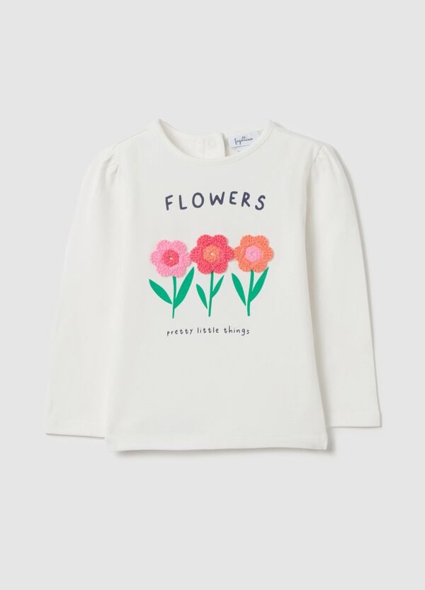 Ovs T-shirt a maniche lunghe con fiori crochet