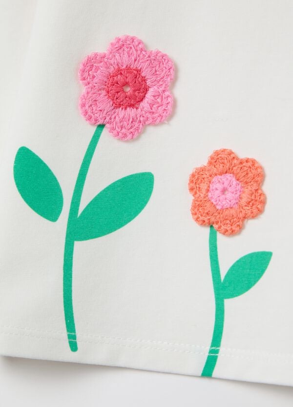 Ovs T-shirt A Maniche Lunghe Con Fiori Crochet