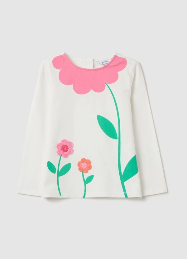 Ovs T-shirt a maniche lunghe con fiori crochet