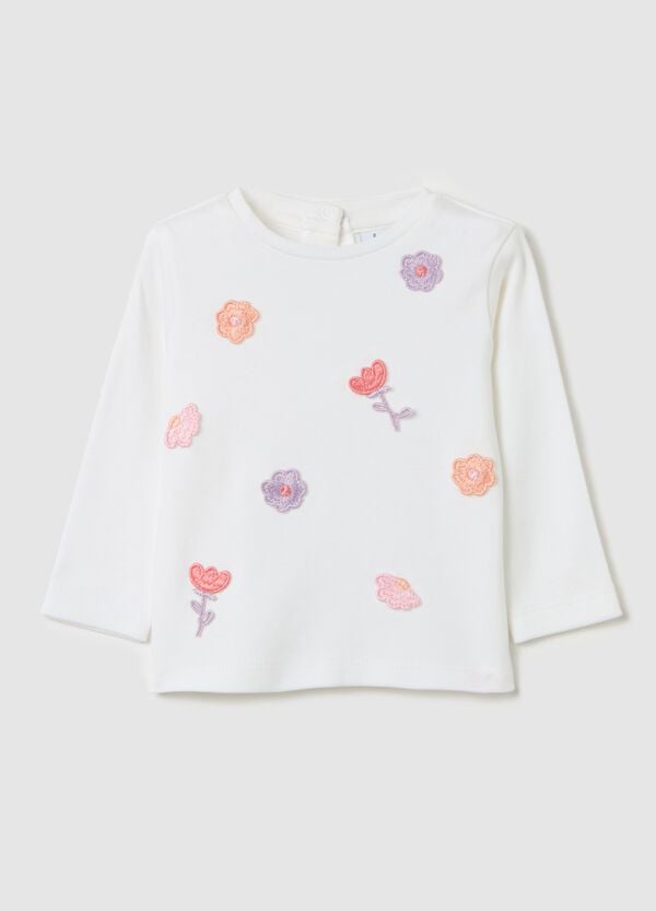 Ovs T-shirt a maniche lunghe con fiori crochet