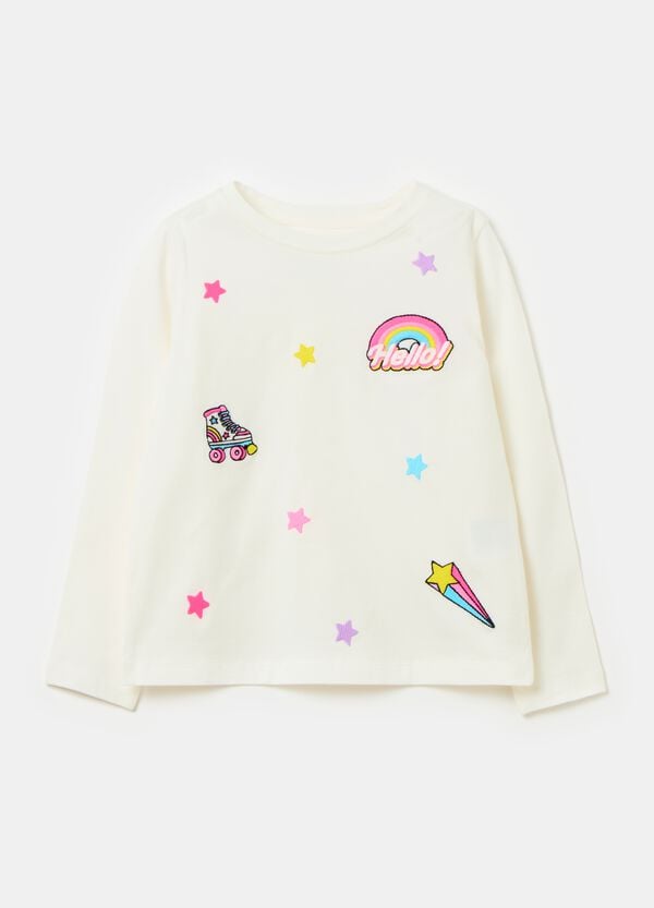 Ovs T-shirt a maniche lunghe con ricami