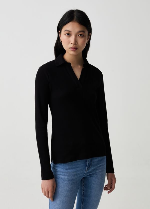 Ovs T-shirt A Maniche Lunghe Con Scollo A Polo