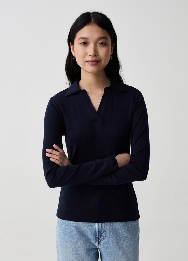 Ovs T-shirt a maniche lunghe con scollo a polo