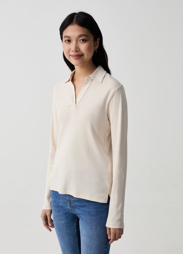 Ovs T-shirt a maniche lunghe con scollo a polo