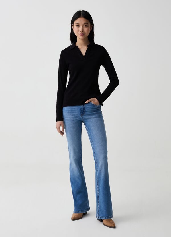 Ovs T-shirt a maniche lunghe con scollo a polo