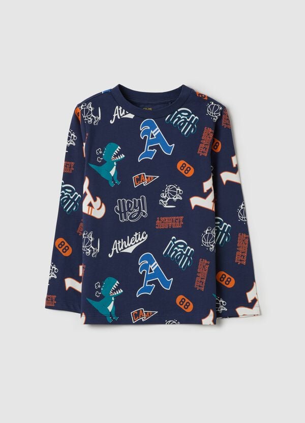 Ovs T-shirt a maniche lunghe con stampa all-over