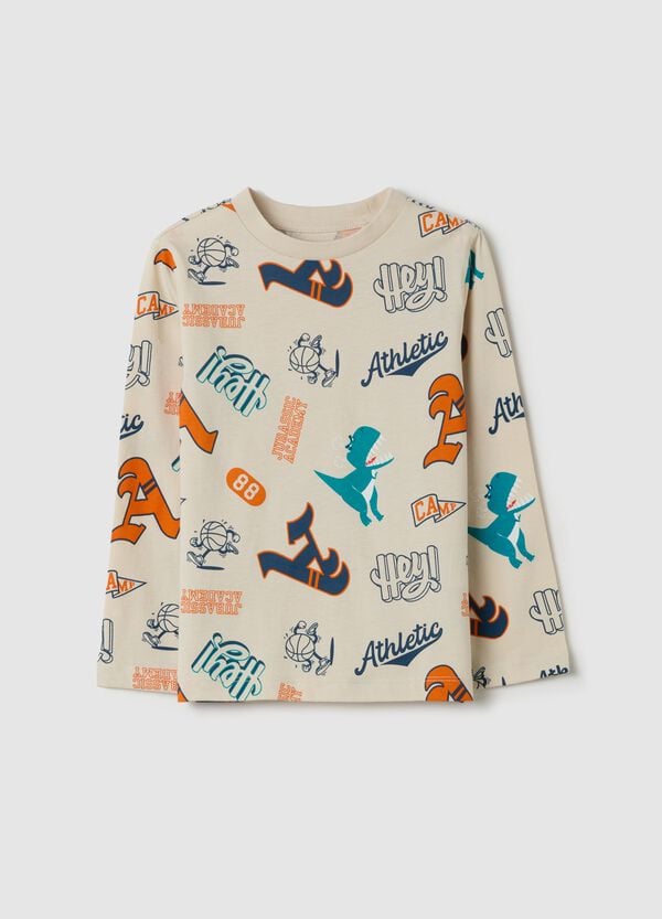 Ovs T-shirt a maniche lunghe con stampa all-over