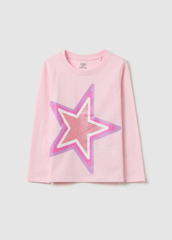 Ovs T-shirt a maniche lunghe con stampa glitterata