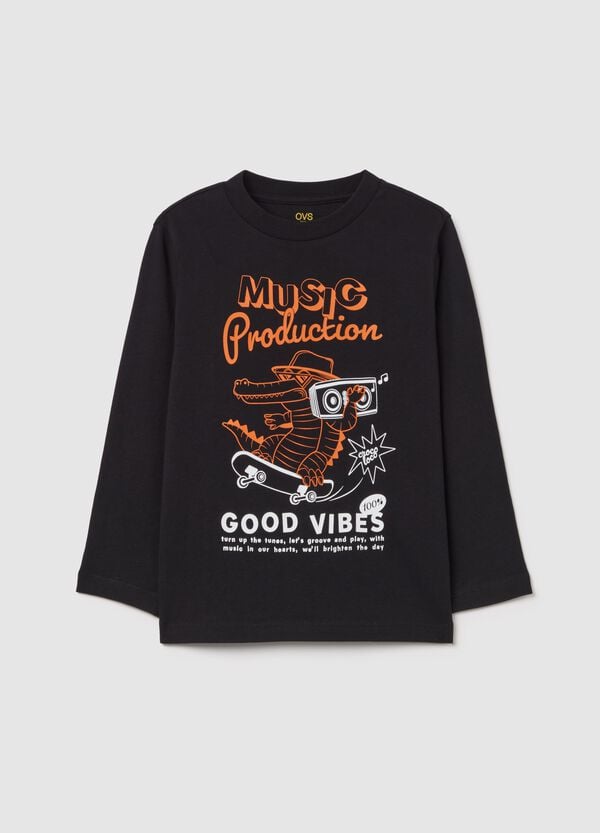 Ovs T-shirt a maniche lunghe in cotone con stampa