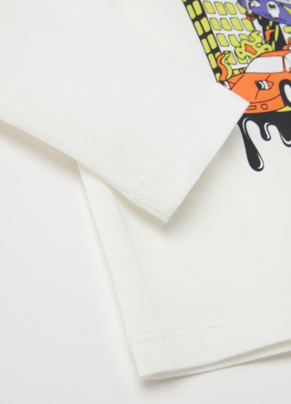 Ovs T-shirt A Maniche Lunghe In Cotone Con Stampa