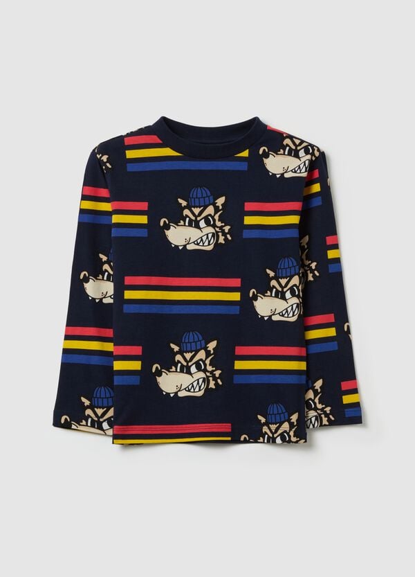 Ovs T-shirt a maniche lunghe in cotone con stampa