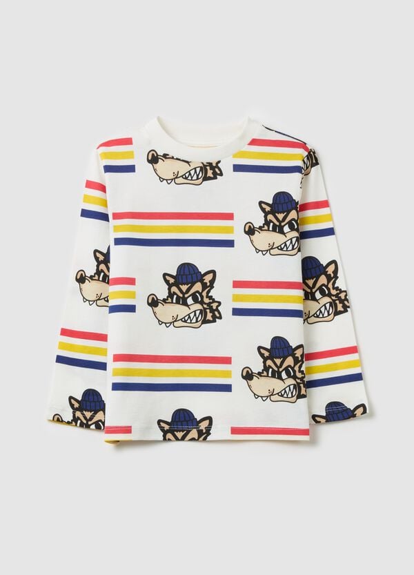 Ovs T-shirt a maniche lunghe in cotone con stampa