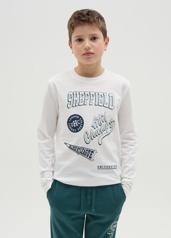 Ovs T-shirt a maniche lunghe in cotone con stampa