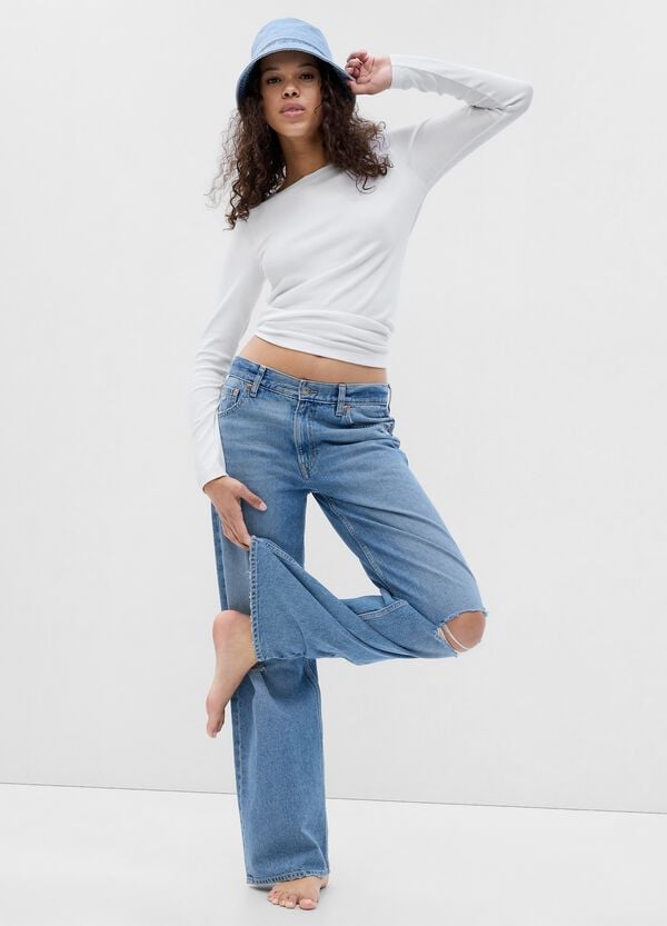 Ovs T-shirt A Maniche Lunghe In Cotone E Modal