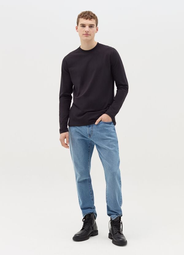 Ovs T-shirt A Maniche Lunghe In Cotone Stretch