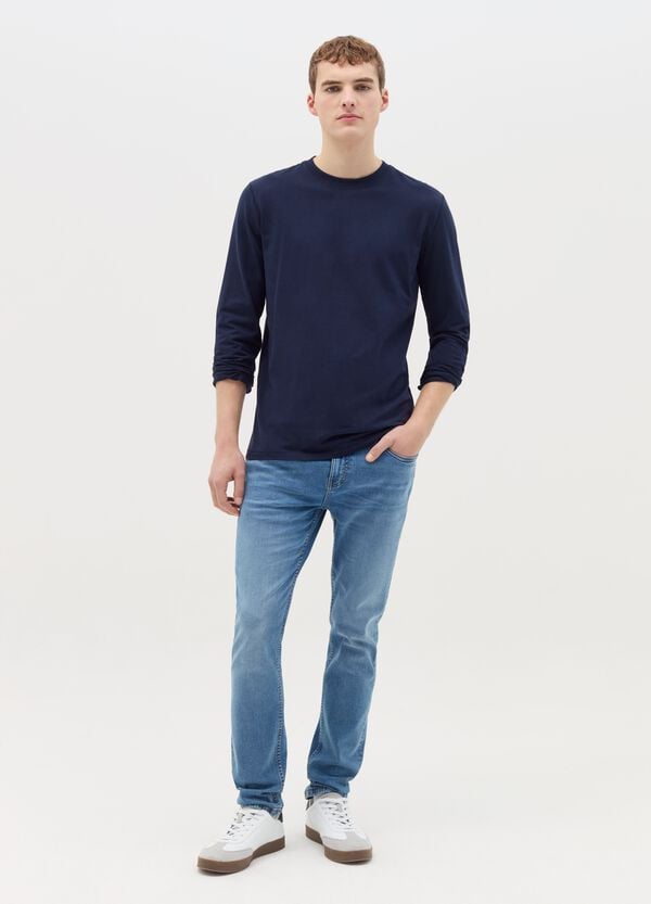 Ovs T-shirt A Maniche Lunghe In Cotone Stretch