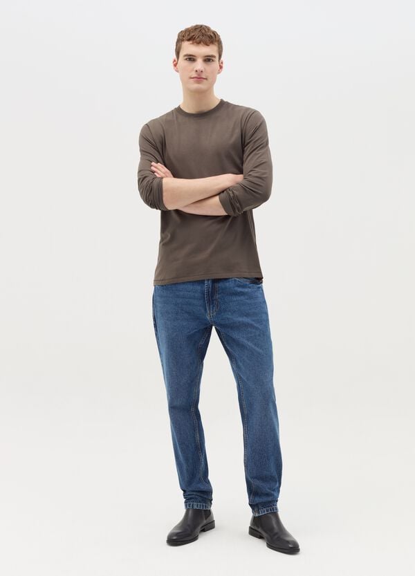 Ovs T-shirt A Maniche Lunghe In Cotone Stretch