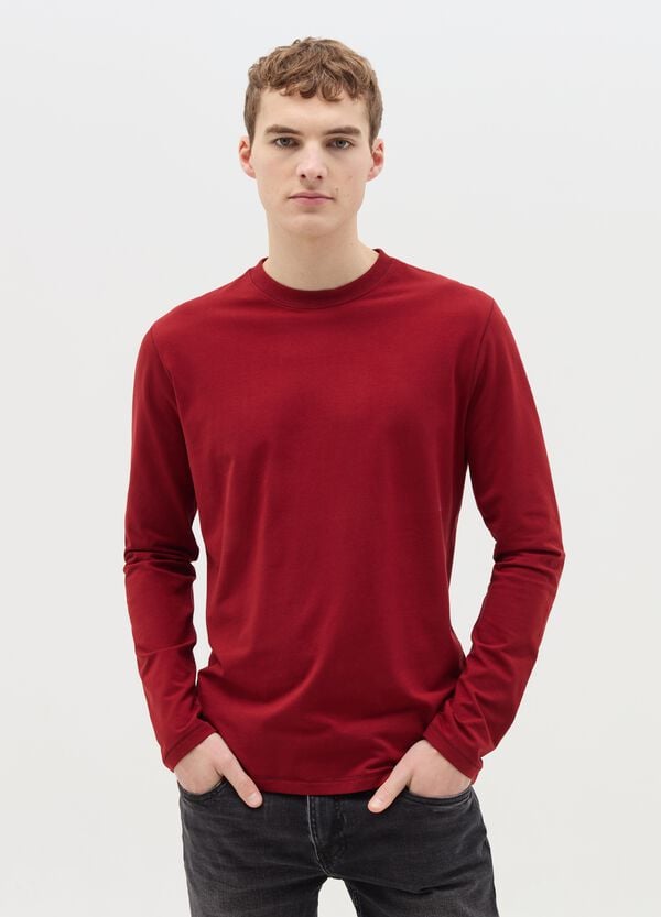 Ovs T-shirt A Maniche Lunghe In Cotone Stretch
