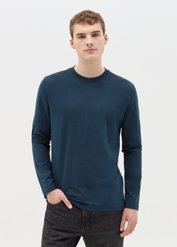 Ovs T-shirt A Maniche Lunghe In Cotone Stretch