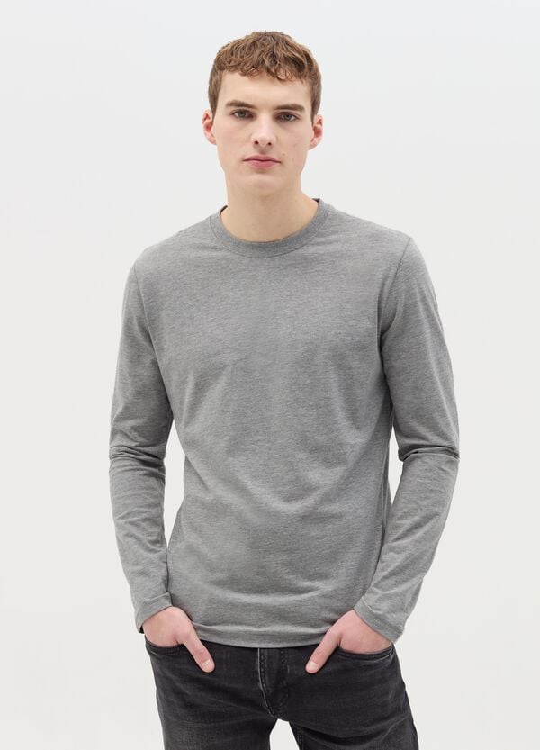 Ovs T-shirt A Maniche Lunghe In Cotone Stretch