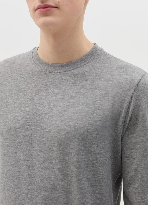 Ovs T-shirt A Maniche Lunghe In Cotone Stretch
