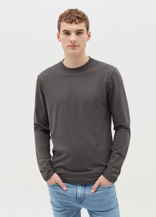 Ovs T-shirt A Maniche Lunghe In Cotone Stretch