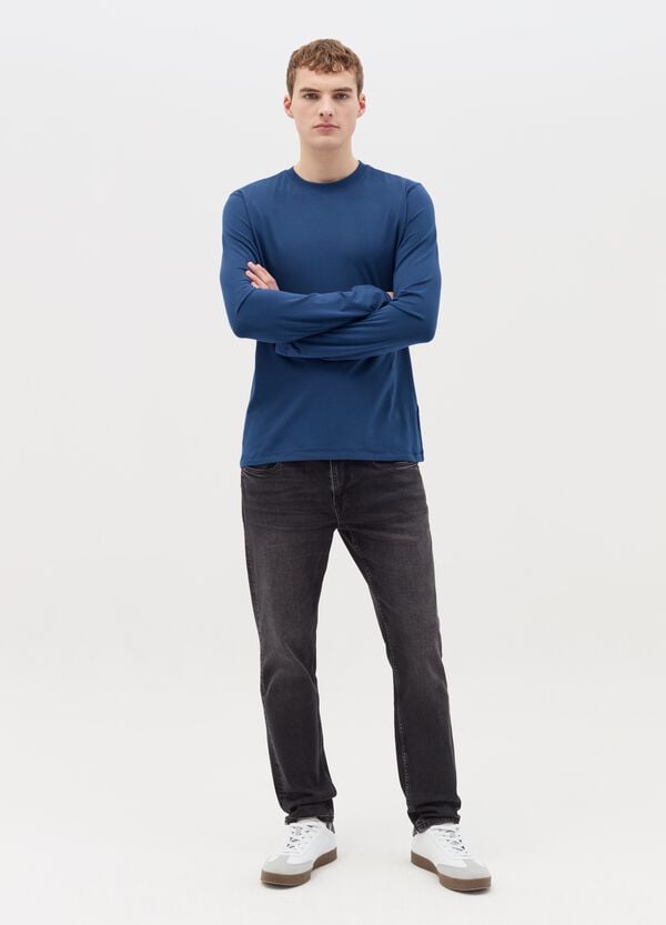 Ovs T-shirt A Maniche Lunghe In Cotone Stretch