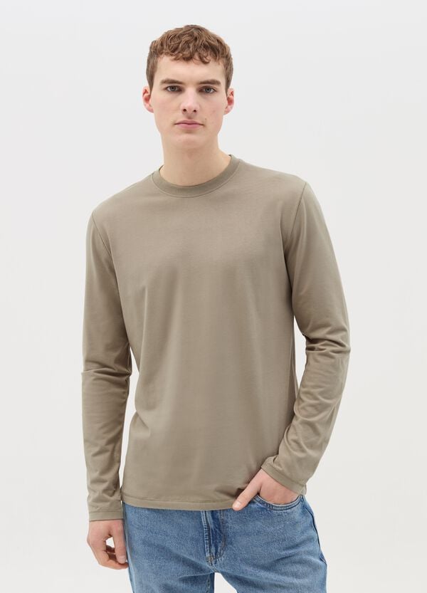 Ovs T-shirt A Maniche Lunghe In Cotone Stretch