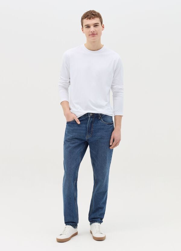Ovs T-shirt A Maniche Lunghe In Cotone Stretch