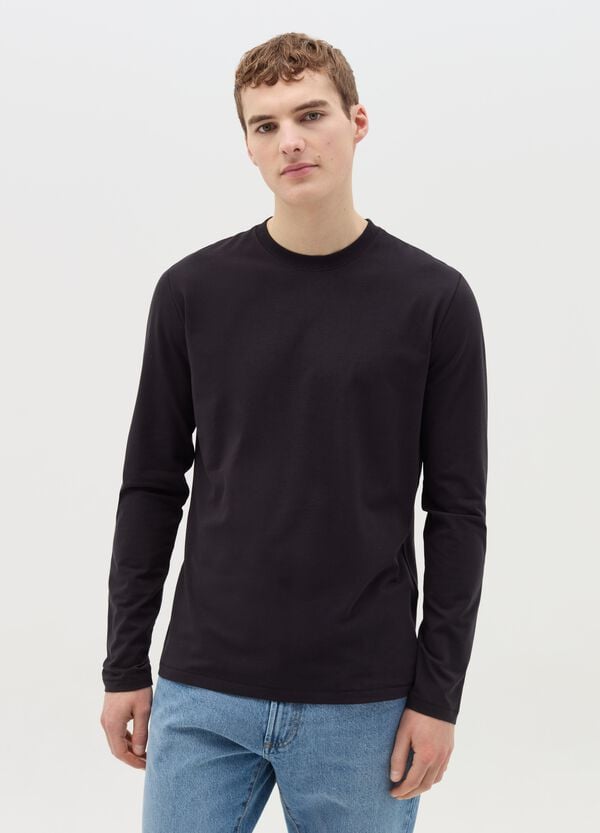 Ovs T-shirt a maniche lunghe in cotone stretch