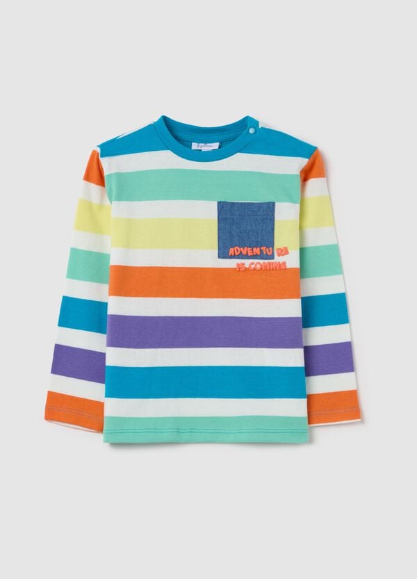 Ovs T-shirt a maniche lunghe in fantasia a righe