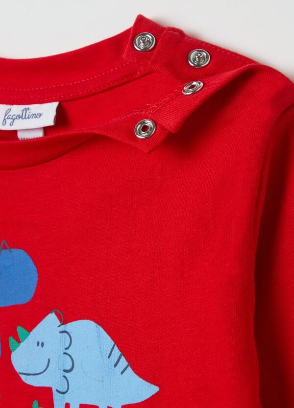 Ovs T-shirt A Maniche Lunghe Stampa Dinosauri