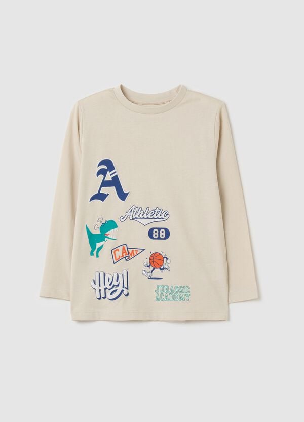 Ovs T-shirt a maniche lunghe stampa dinosauro