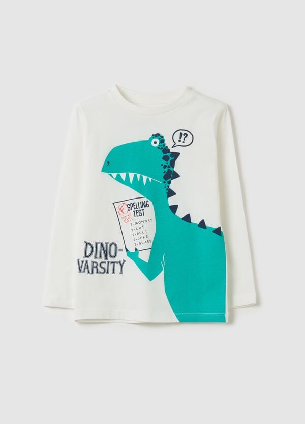 Ovs T-shirt a maniche lunghe stampa dinosauro