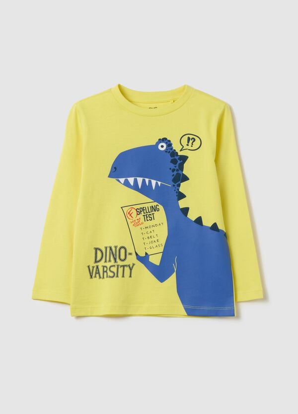 Ovs T-shirt a maniche lunghe stampa dinosauro
