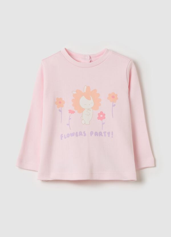 Ovs T-shirt a maniche lunghe stampa "Flowers Party"