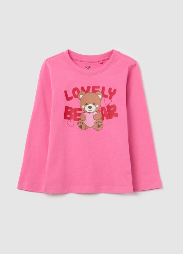 Ovs T-shirt a maniche lunghe stampa "Lovely Bear"