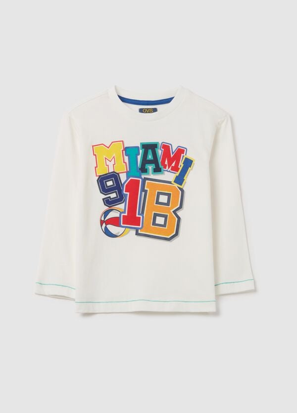 Ovs T-shirt a maniche lunghe stampa "Miami 91 B"