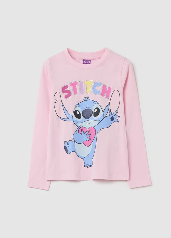 Ovs T-shirt a maniche lunghe stampa Stitch