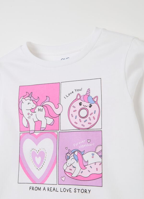 Ovs T-shirt A Maniche Lunghe Stampa Unicorno