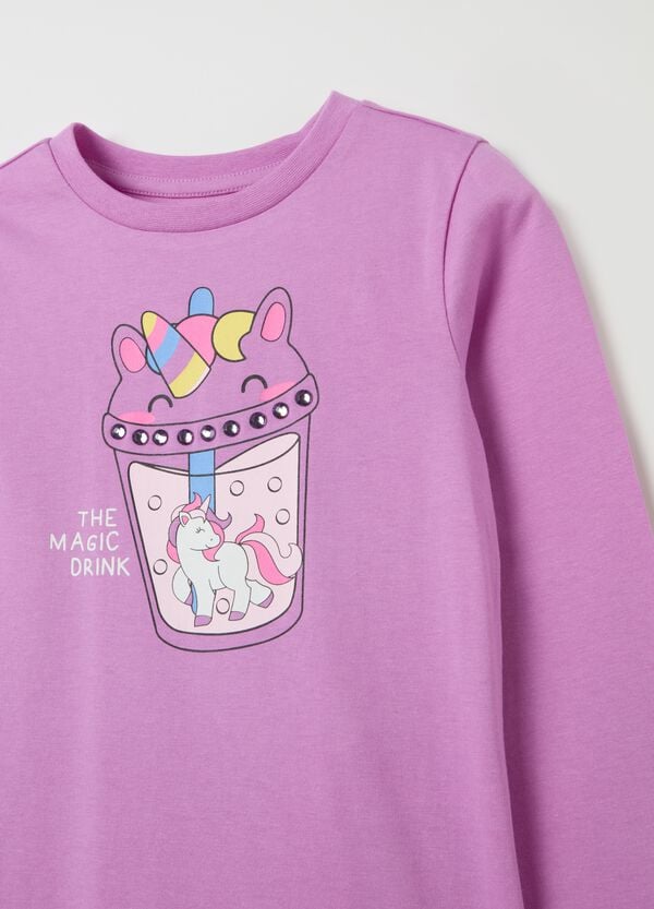 Ovs T-shirt A Maniche Lunghe Stampa Unicorno