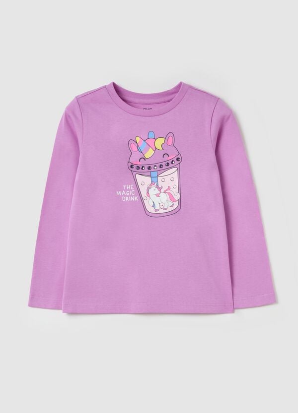 Ovs T-shirt a maniche lunghe stampa unicorno