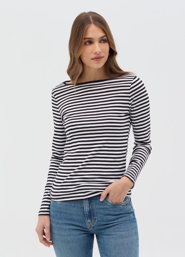 Ovs T-shirt A Righe Con Maniche Lunghe