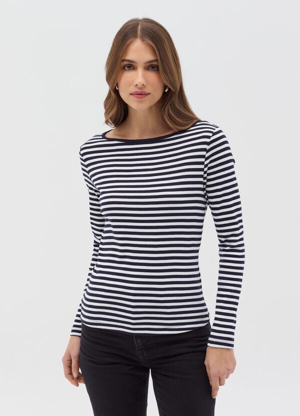 Ovs T-shirt A Righe Con Maniche Lunghe