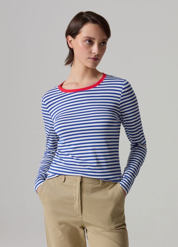 Ovs T-shirt A Righe Con Profilo A Contrasto