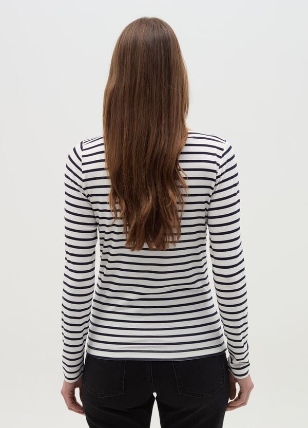 Ovs T-shirt A Righe Con Scollo A Barca