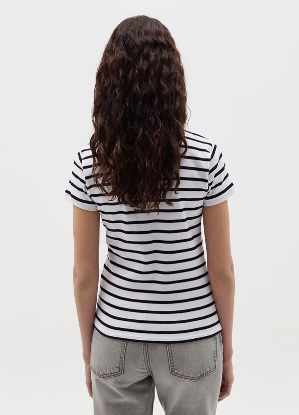 Ovs T-shirt A Righe Con Scollo A Polo